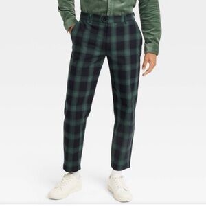 🌺NWT-HOUSTON WHITE TAILORED WAISTBAND STRAIGHT LEG PLAID TROUSERS